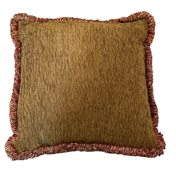 Striped Red and Gold Throw Pillow - Picture 2 of 3